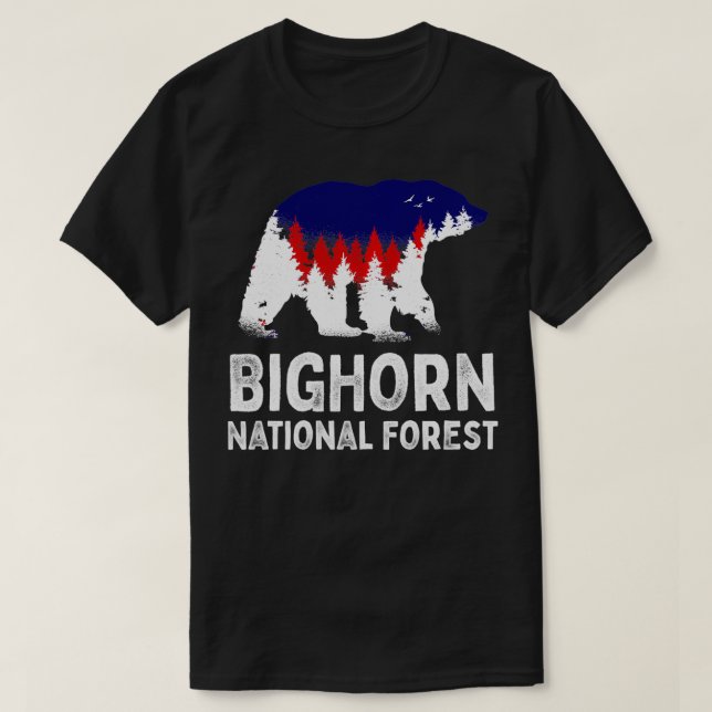 Camiseta Bosque Nacional de Bighorn Wyoming OSY WY Rockies  (Diseño del anverso)