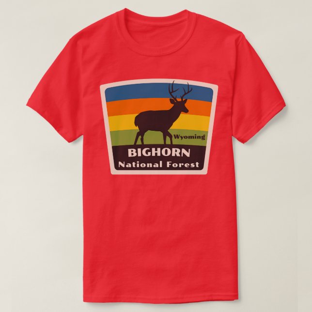 Camiseta Bosque nacional de Bighorn Wyoming Roaming Deer (Diseño del anverso)