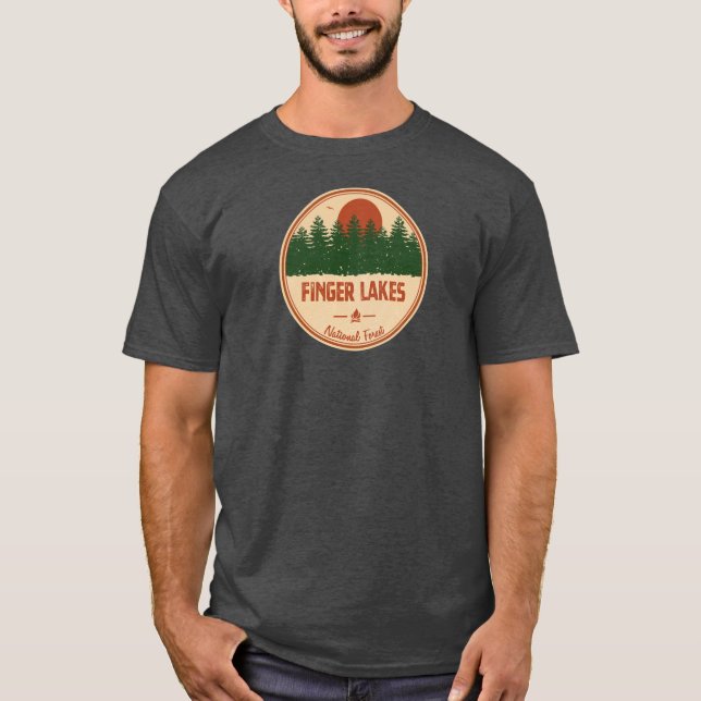 Camiseta Bosque nacional de los lagos de dedo (Anverso)