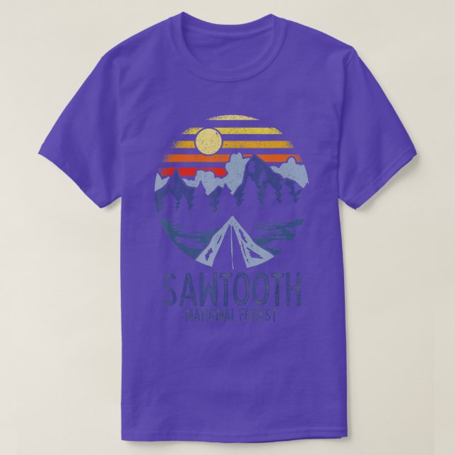 Camiseta Bosque nacional de Sawtooth Idaho Montañas Rocosas (Diseño del anverso)