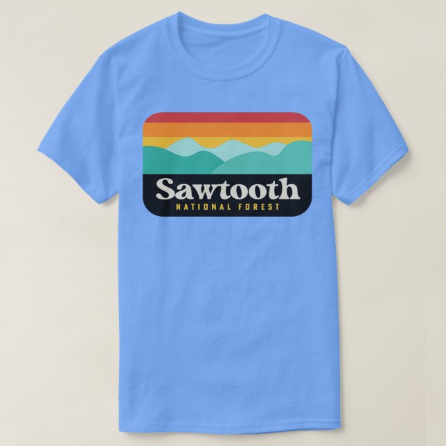 Camiseta Bosque nacional Sawtooth Camping Idaho Senderismo  (Diseño del anverso)