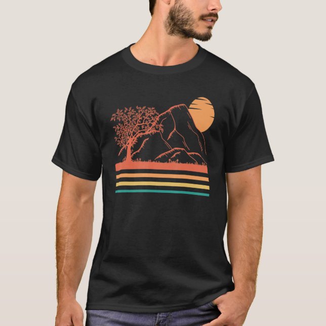 Camiseta Bosque natural al aire libre con acampada retro al (Anverso)