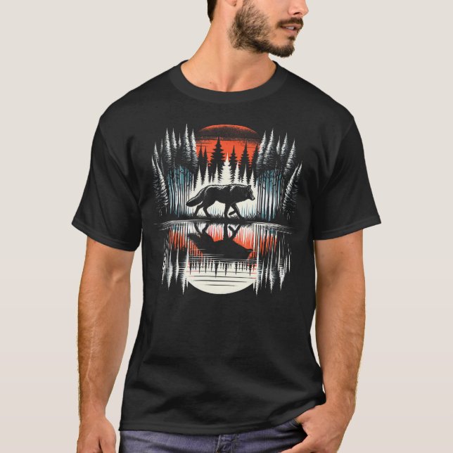 Camiseta Bosque Naturaleza Lobo (Anverso)