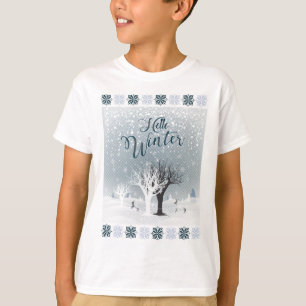 Camiseta Bosque nevado de fantasía de cuento de hadas en i