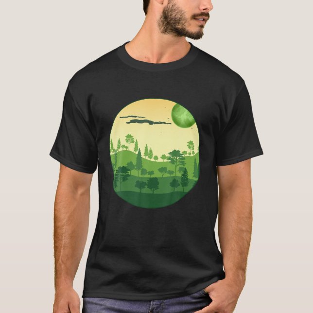 Camiseta Bosque paisajístico de árboles naturales (Anverso)