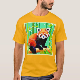 Camiseta Bosque Panda Rojo