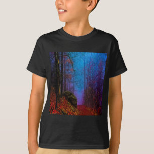 Camiseta Bosque pintado Otoño Niebla Púrpura