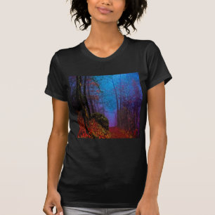 Camiseta Bosque pintado Otoño Niebla Púrpura