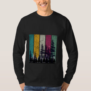 Camiseta Bosque retro de la naturaleza al aire libre de árb