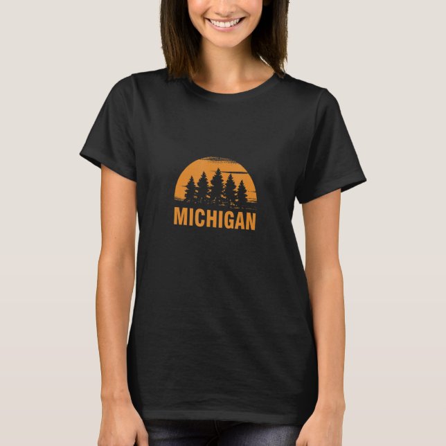 Camiseta Bosque Retro de Michigan (Anverso)