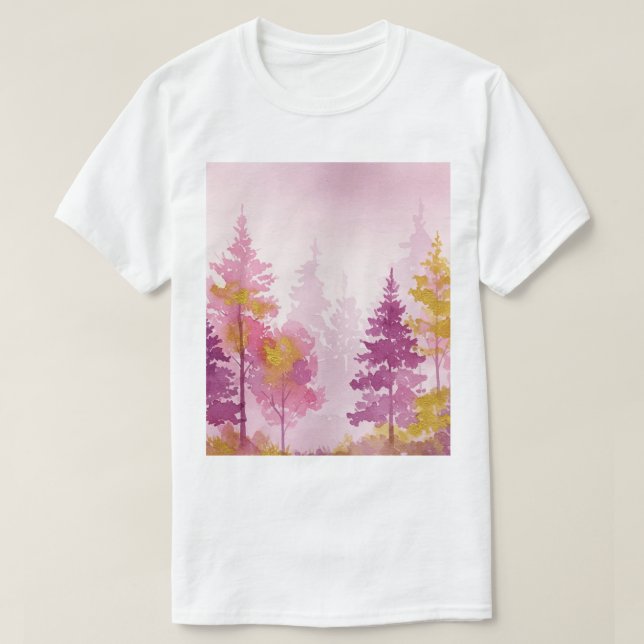 Camiseta Bosque rosa (Diseño del anverso)