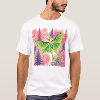 Camiseta Bosque rosa de la polilla luna