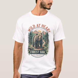 Camiseta Bosque Salvaje Oso Del Alma Vintage Al Aire Libre