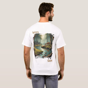 Camiseta Bosque Sereno Desgastado Corriente Fauna Silvestre