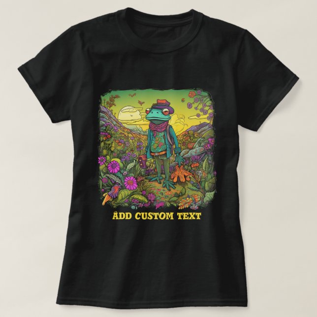 Camiseta Bosque silvestre de flores de Traveller Frog Sapo, (Diseño del anverso)