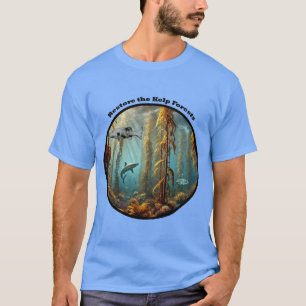 Camiseta Bosque subacuático Kelp con peces y langostas URM