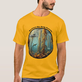 Camiseta Bosque subacuático Kelp con peces y langostas URM