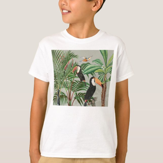 Camiseta Bosque tropical y aves turcas (Anverso)