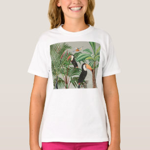 Camiseta Bosque tropical y aves turcas