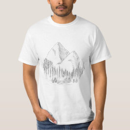 Camiseta Bosque y bosquejo de montañas