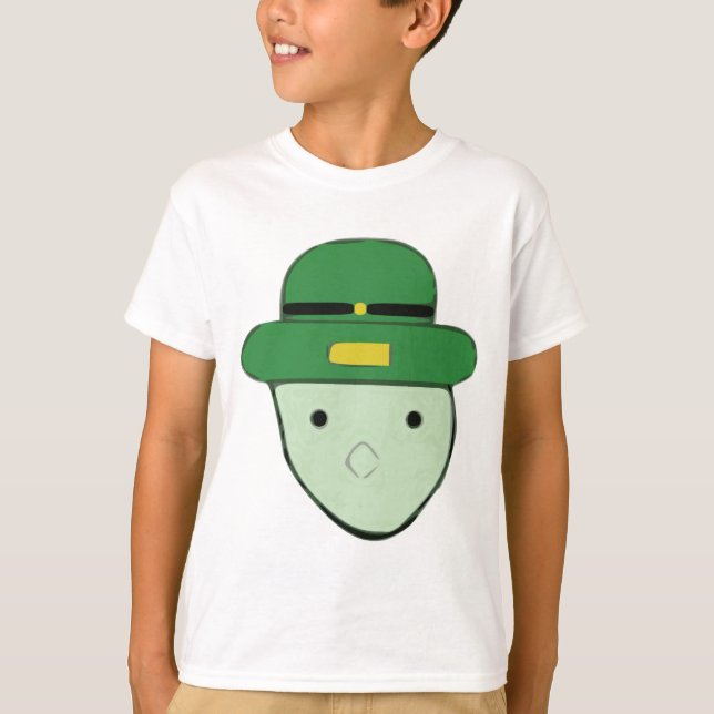 Camiseta Bosquejo coloreado verde Meme del Leprechaun (Anverso)