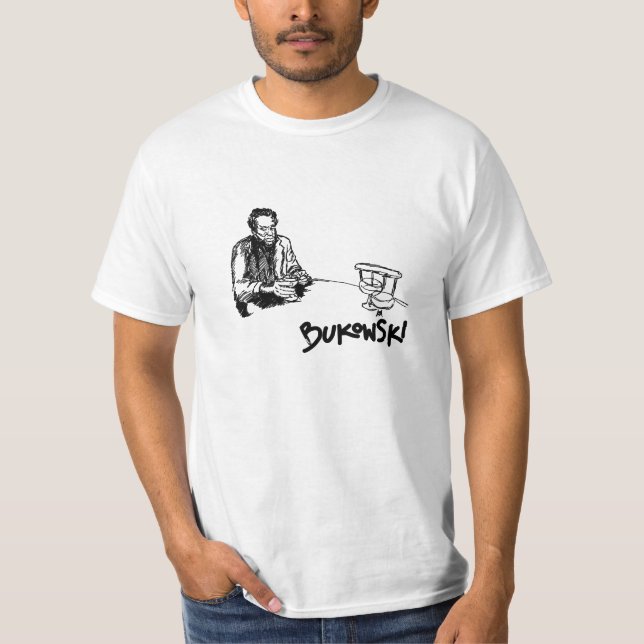Camiseta Bosquejo de Charles Bukowski (Anverso)