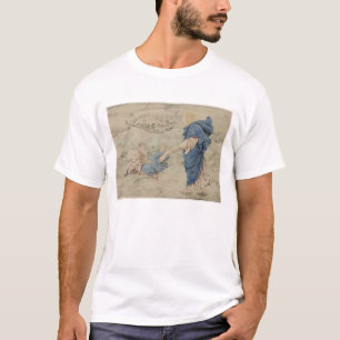 Camiseta Bosquejo de Cristo que camina en el agua (w/c en