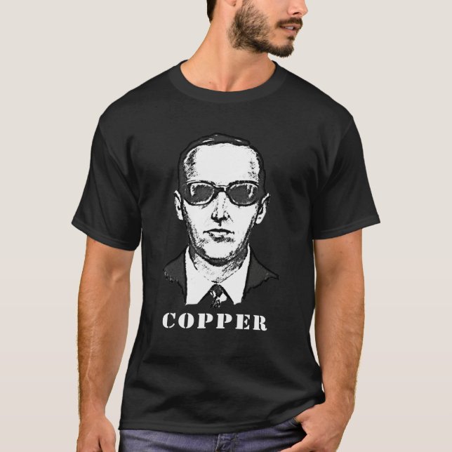 Camiseta Bosquejo de D B Cooper Críptido Leyenda Urbana (Anverso)