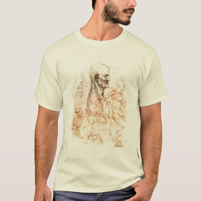 Camiseta bosquejo de da Vinci -- Hombre y caballo (Anverso)