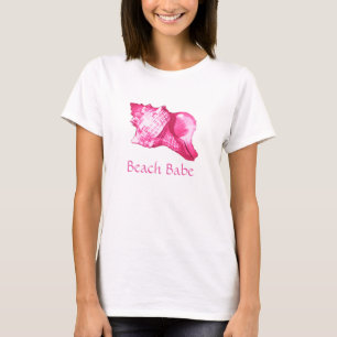 Camiseta Bosquejo de la cáscara de la concha - rosado