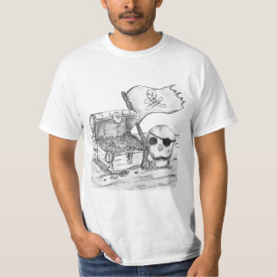 Camiseta Bosquejo de la escena del tesoro pirata