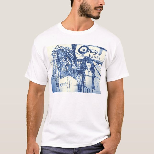 CAMISETA BOSQUEJO DE OREGON BLUES CON DREAD (Anverso)