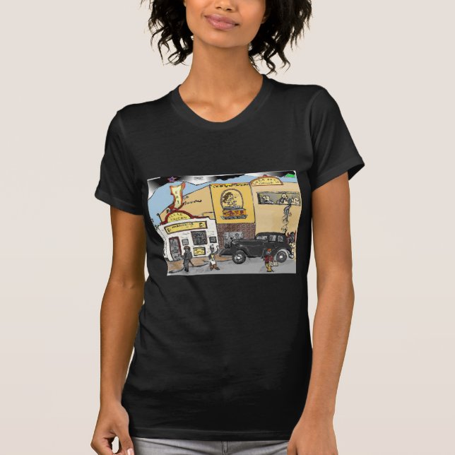 Camiseta Bosquejo del dibujo animado de la taberna de Tejas (Anverso)