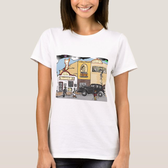 Camiseta Bosquejo del dibujo animado de la taberna de Tejas (Anverso)