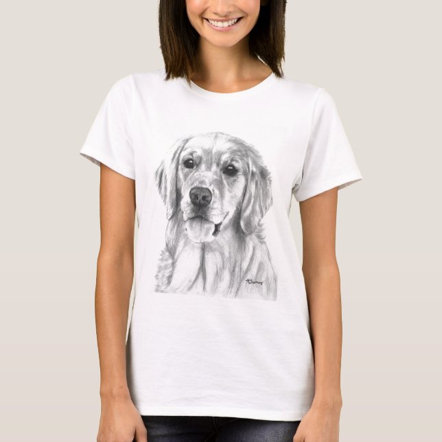 Camiseta Bosquejo del golden retriever (Anverso)