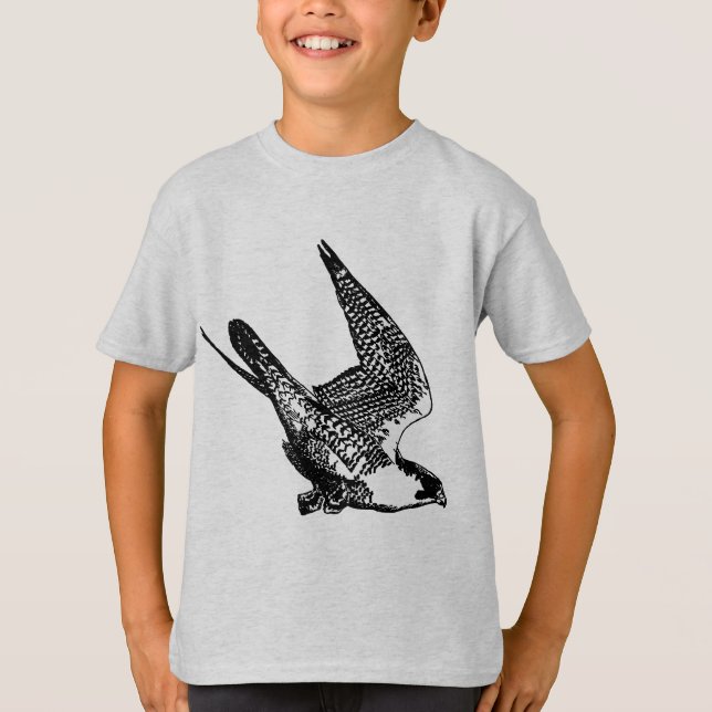 Camiseta Bosquejo del halcón de peregrino (Anverso)