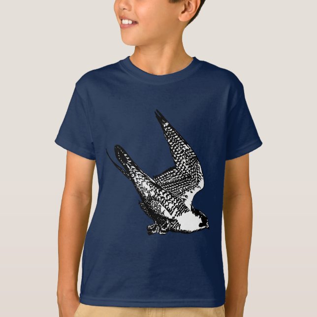 Camiseta Bosquejo del halcón de peregrino (Anverso)