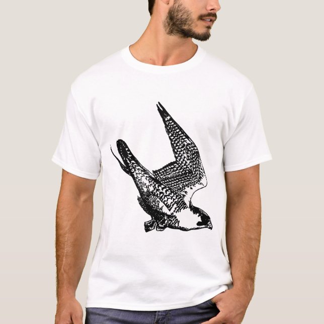 Camiseta Bosquejo del halcón de peregrino (Anverso)