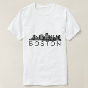Camiseta Bosquejo del horizonte de la ciudad de Boston en n