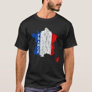 Camiseta bosquejo del mapa de Francia bandera francesa turi