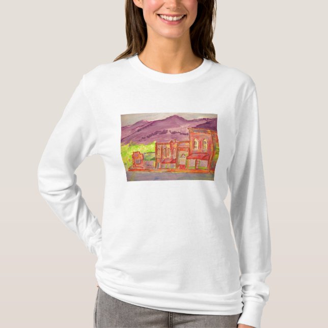 Camiseta bosquejo del watercolour de la ciudad de la (Anverso)