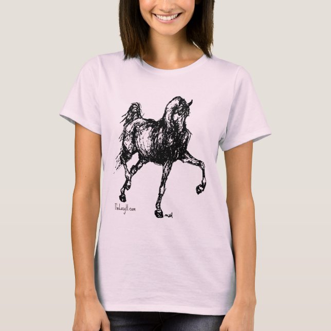 Camiseta Bosquejo simple del caballo árabe (Anverso)