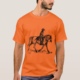 Camiseta Bosquejo simple del caballo de la resistencia