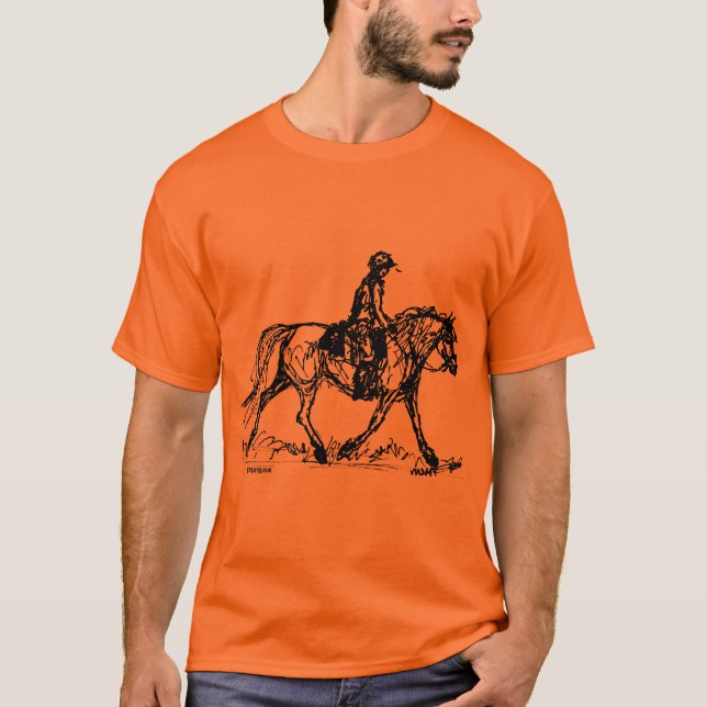 Camiseta Bosquejo simple del caballo de la resistencia (Anverso)
