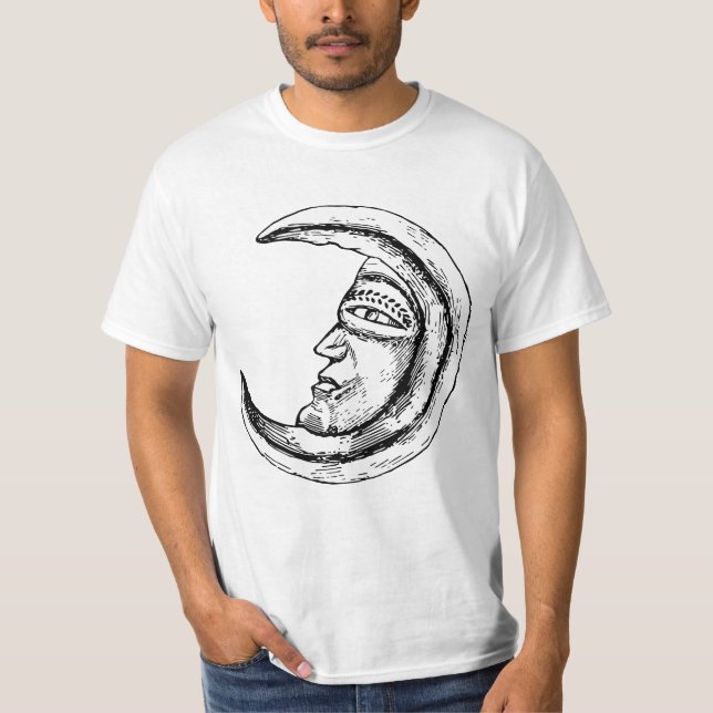Camiseta Bosquejo Vintage Luna Mística (Anverso)