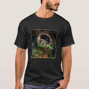 Camiseta Bosques   Raccoon Peeking