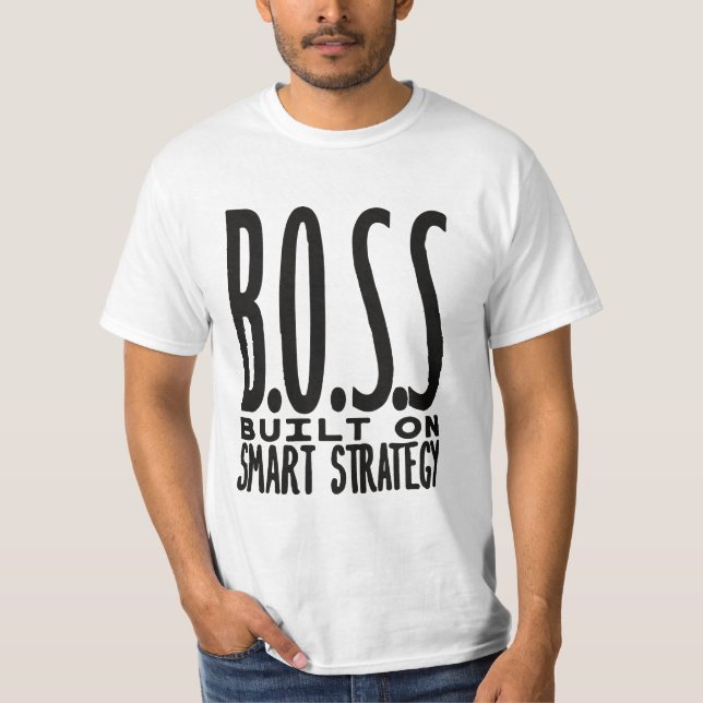 Camiseta Boss Built On Smart Strategy Typography Design (Anverso)