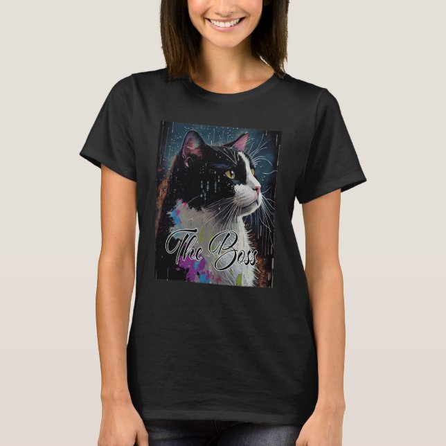 Camiseta Boss Tuxedo Cat  for Mom Dad (Anverso)