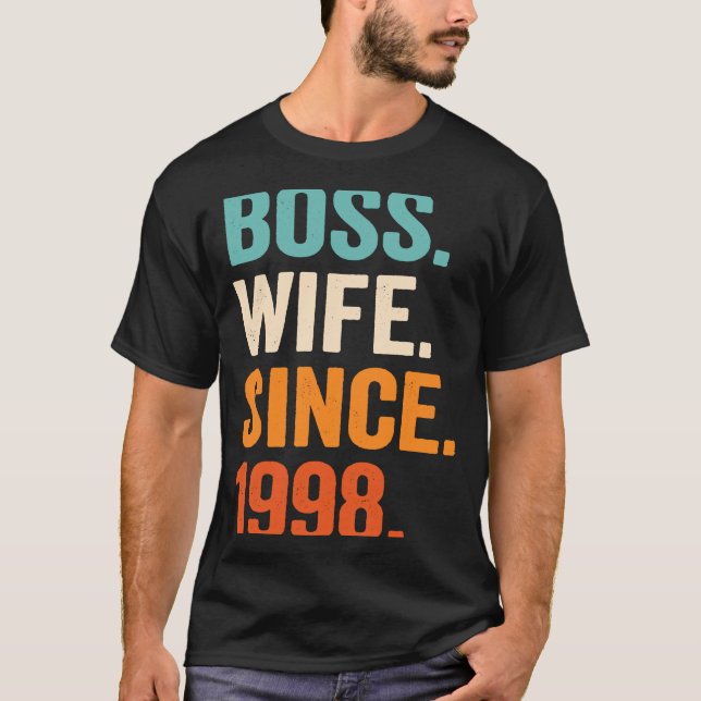 Camiseta Boss Wife Since 1998 25th wedding anniversary (Anverso)