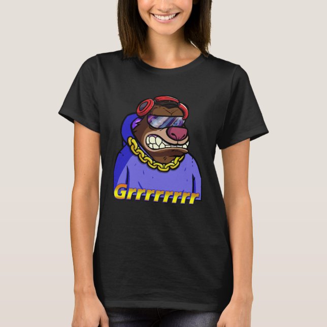 Camiseta Bossy Bear Club NFT Non Fungible Artwork Grrr Grow (Anverso)